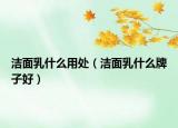 洁面乳什么用处（洁面乳什么牌子好）