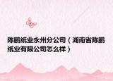 陈鹏纸业永州分公司（湖南省陈鹏纸业有限公司怎么样）