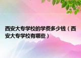 西安大专学校的学费多少钱（西安大专学校有哪些）