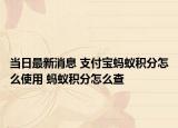 当日最新消息 支付宝蚂蚁积分怎么使用 蚂蚁积分怎么查