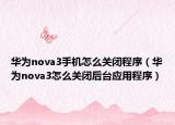 华为nova3手机怎么关闭程序（华为nova3怎么关闭后台应用程序）