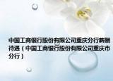 中国工商银行股份有限公司重庆分行薪酬待遇（中国工商银行股份有限公司重庆市分行）
