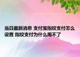 当日最新消息 支付宝指纹支付怎么设置 指纹支付为什么用不了