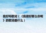 我好吗歌词（《我很好那么你呢》的歌词是什么）