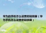 华为的手机怎么设置密码锁屏（华为手机怎么设置密码锁屏）