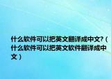 什么软件可以把英文翻译成中文?（什么软件可以把英文软件翻译成中文）