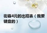 街霸4元的出招表（我要键盘的）