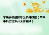 苹果手机越狱怎么多开微信（苹果手机微信多开无需越狱）
