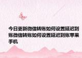 今日更新微信转账如何设置延迟到账微信转账如何设置延迟到账苹果手机