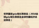 世界国家gdp增长率排名（2016全球gdp增长率排名全球各国经济总量排名）