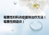 霉菌性妇科炎症最快治疗方法（霉菌性阴道炎）