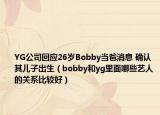 YG公司回应26岁Bobby当爸消息 确认其儿子出生（bobby和yg里面哪些艺人的关系比较好）