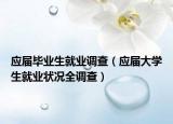 应届毕业生就业调查（应届大学生就业状况全调查）