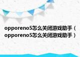 opporeno5怎么关闭游戏助手（opporeno5怎么关闭游戏助手）