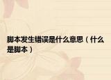 脚本发生错误是什么意思（什么是脚本）