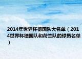 2014年世界杯德国队大名单（2014世界杯德国队和荷兰队的球员名单）