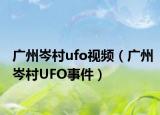 广州岑村ufo视频（广州岑村UFO事件）