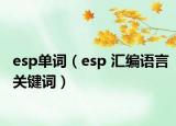 esp单词（esp 汇编语言关键词）
