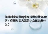 你想对卖火柴的小女孩说些什么20字（你想对卖火柴的小女孩说些什么）