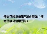 使命召唤5如何呼叫火箭弹（使命召唤5如何联机）