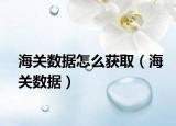 海关数据怎么获取（海关数据）