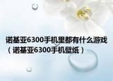 诺基亚6300手机里都有什么游戏（诺基亚6300手机壁纸）