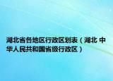 湖北省各地区行政区划表（湖北 中华人民共和国省级行政区）