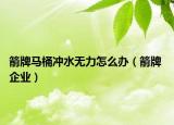 箭牌马桶冲水无力怎么办（箭牌 企业）