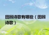 田园诗歌有哪些（田园诗歌）