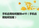 手机应用如何搬到sd卡（手机应用如何加密）
