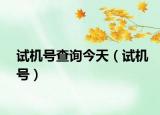 试机号查询今天（试机号）