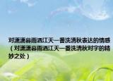 对潇潇暮雨洒江天一番洗清秋表达的情感（对潇潇暮雨洒江天一番洗清秋对字的精妙之处）