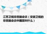 江苏卫视非首脑会谈（安徽卫视的非首脑会谈中国版叫什么）