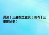 满清十三皇朝之宣统（满清十三皇朝秘史）