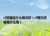cf透视玩什么模式好（cf落日透视有什么用）