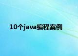 10个java编程案例
