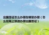 出国签证怎么办理在哪里办理（怎么在网上快速办理出国签证）