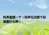 铃声是哪一个（铃声左边那个标准是什么啊）