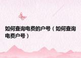 如何查询电费的户号（如何查询电费户号）