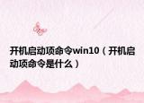 开机启动项命令win10（开机启动项命令是什么）