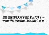 魔兽世界别让火灭了任务怎么完成（wow魔兽世界火烧螳螂任务怎么做在哪接）