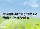怎么查高考成绩广东（广东考生如何查询2018广东高考成绩）