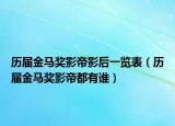 历届金马奖影帝影后一览表（历届金马奖影帝都有谁）