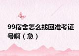 99宿舍怎么找回准考证号啊（急）