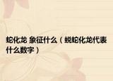 蛇化龙 象征什么（蜕蛇化龙代表什么数字）