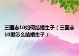 三国志10如何结婚生子（三国志10里怎么结婚生子）