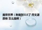 魔兽世界（附魔到515了 符文源质棒 怎么搞啊）