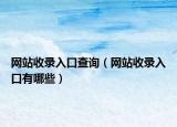 网站收录入口查询（网站收录入口有哪些）