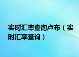 实时汇率查询卢布（实时汇率查询）