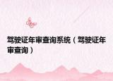 驾驶证年审查询系统（驾驶证年审查询）